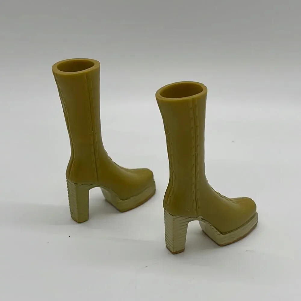 Bratz Footwear High Top Tan Olive Boots With Wedge Heel